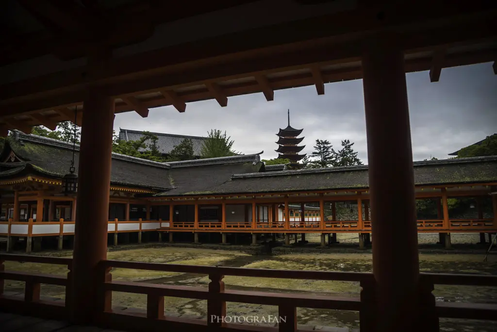 厳島神社からみえる五重塔