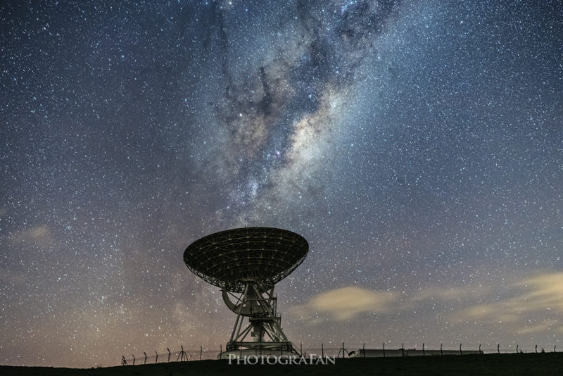 Milky way with satellite dish