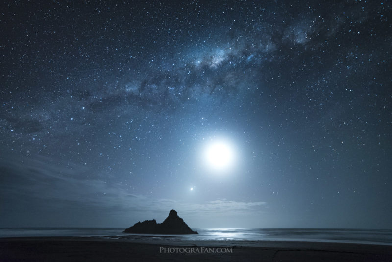 Milky way over Karekare Beach