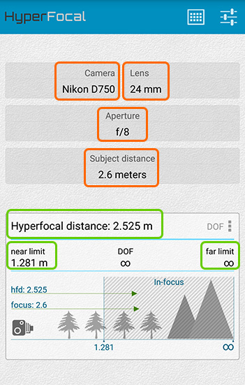 HyperFocal Proのキャプチャー画像