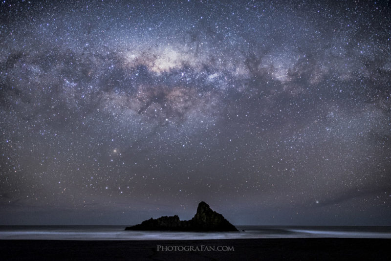 Milky way over Karekare Beach