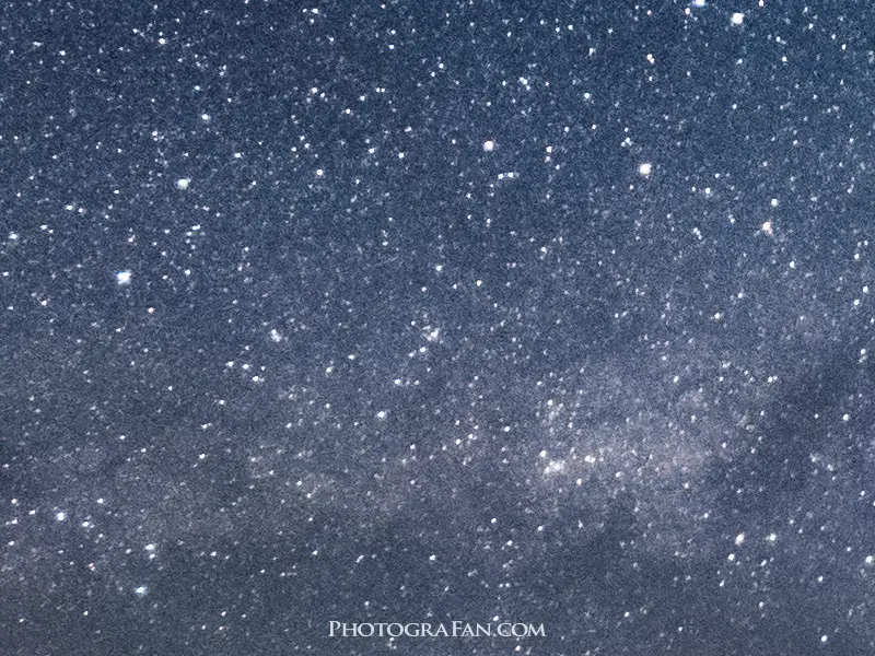星空部分のノイズ除去前