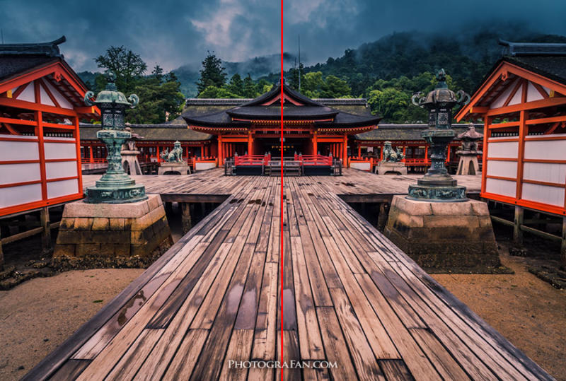 シンメトリー構図の例：厳島神社