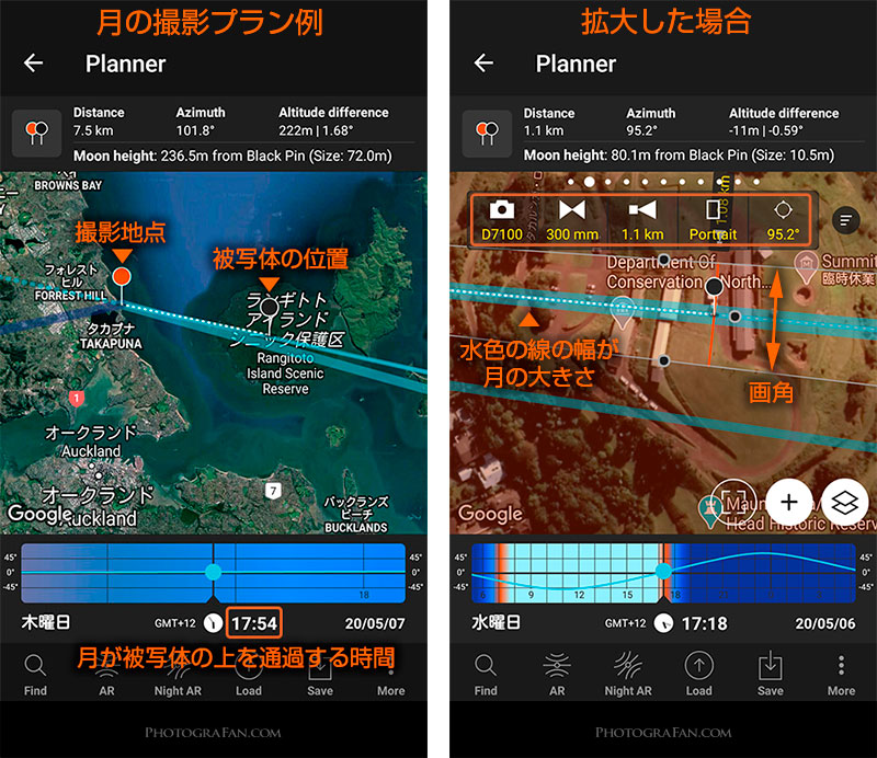 PhotoPillsのPlannerで月の撮影プラン例