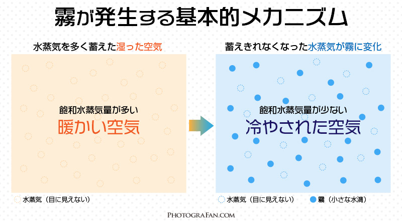 霧の発生する基本的メカニズム