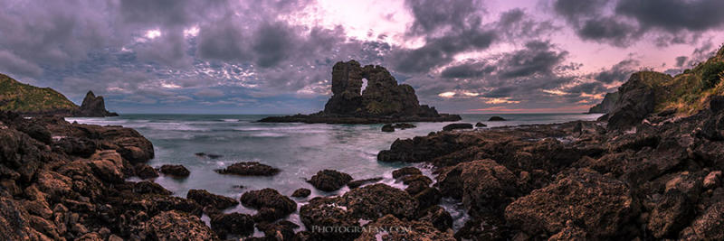 Anawhata Kyhole Rock Panorama