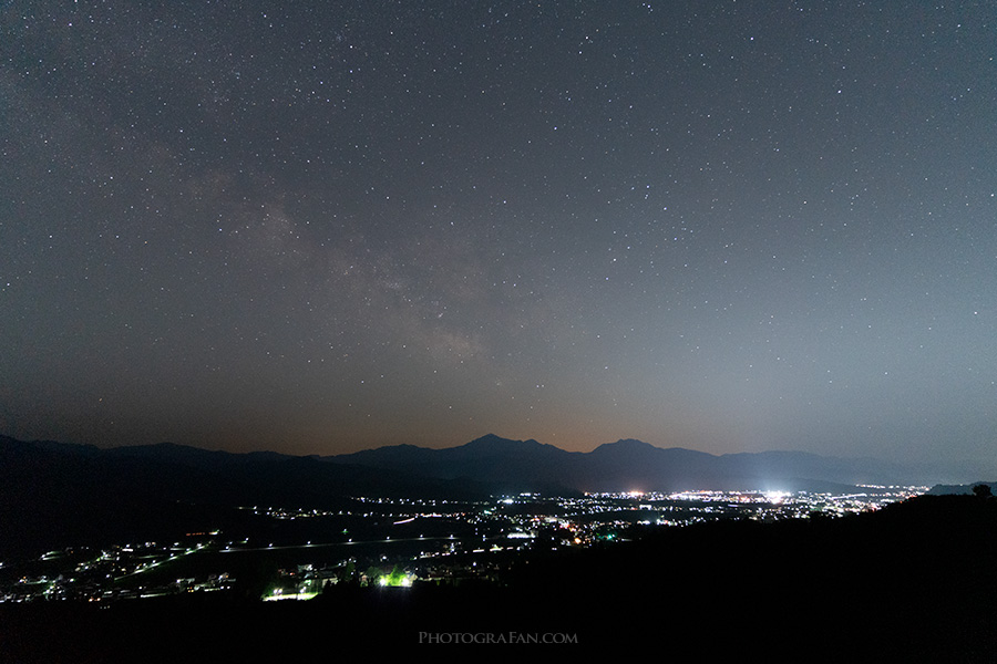 夜景×天の川：フィルターあり