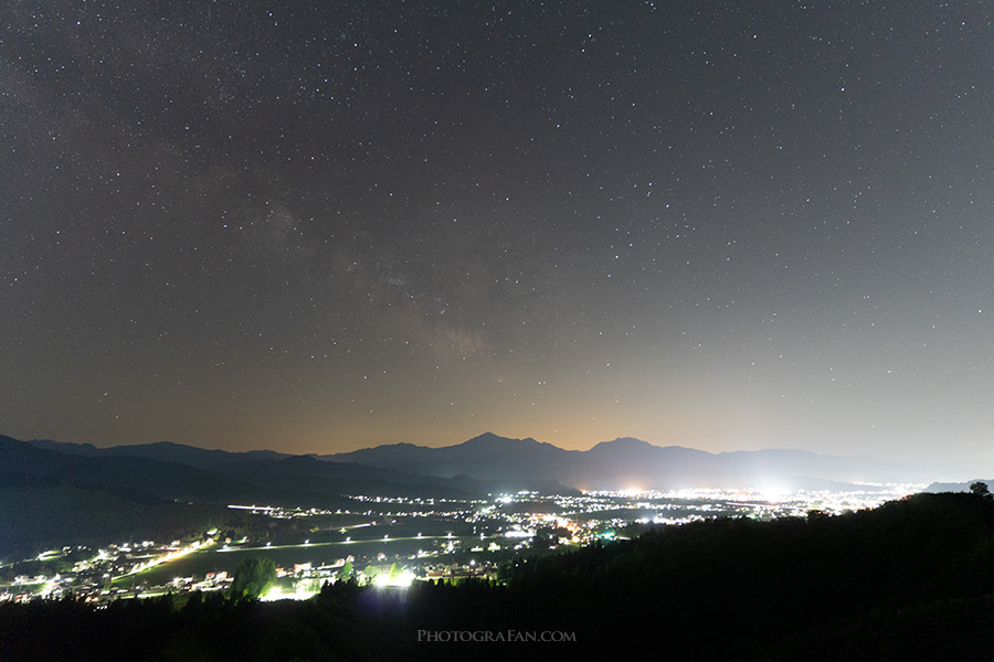 夜景×天の川：フィルターなし